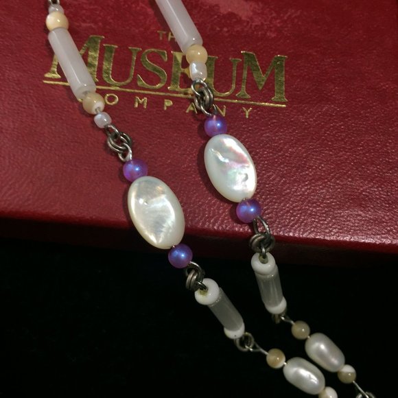 VTG Semiprecious Gem Victorian Style Necklace Filigree Floral - Picture 4 of 6